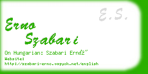 erno szabari business card